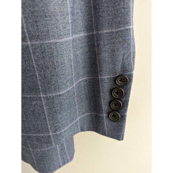 Hickey Freeman Madison Suit Jacket Union Made Vintage Windowpane - Picture 6 of 11